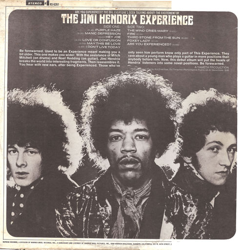 The Jimi Hendrix Experience back cover