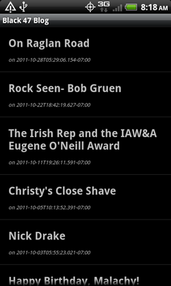 Black 47 App - Blog List Screenshot