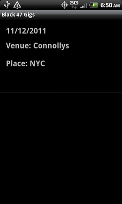 Black 47 App - Gigs Screenshot
